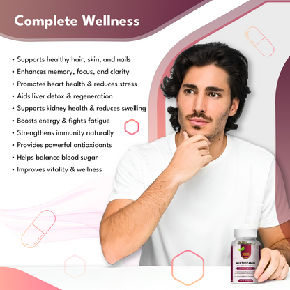 Ayurgreen organics ™  Multivitamin | 60 Veg capsules-750 mg
